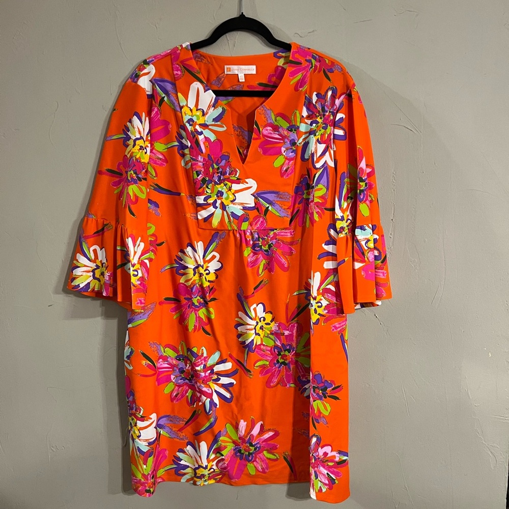 Jude Connally Orange Floral Long Sleeve Dress / shirt